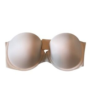 Victoria's Secret Illusion Lightly Lined Smooth Strapless Bra Nude Size‎ 36D